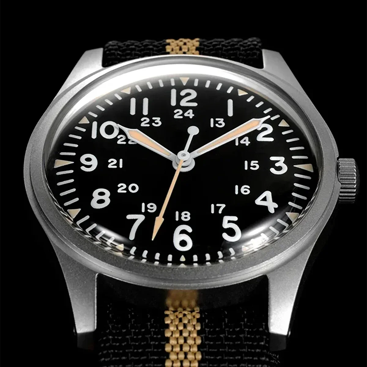 RDUNAE RA03 Military Men’s Watch - 34.5mm Vintage Quartz Wristwatch with Miyota 2035 Movement & Stainless Steel Case