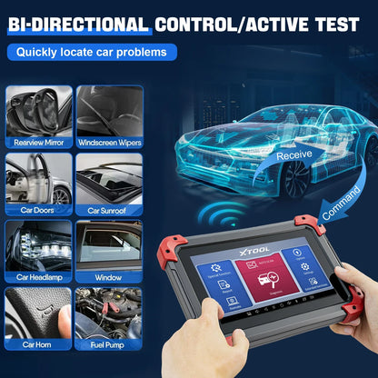 XTOOL D7 OBD2 Car Diagnostic Tool – Bi Directional Automotive Scanner with ECU Coding, 36+ Services & 3-Year Free Update
