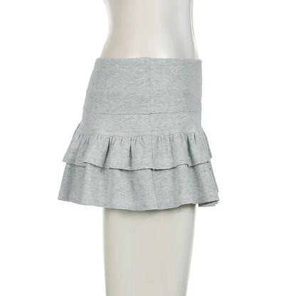 Mooyufo Women’s Sweet Solid Pleated Mini Skirt — Preppy Sexy Low-Waist Slim Skirt, 2024 Summer Fashion Streetwear