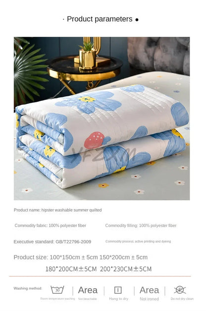 Quilted Spring Summer Quilt – Soft, Lightweight & Breathable Duvet for Queen Size, Comfortable & Washable