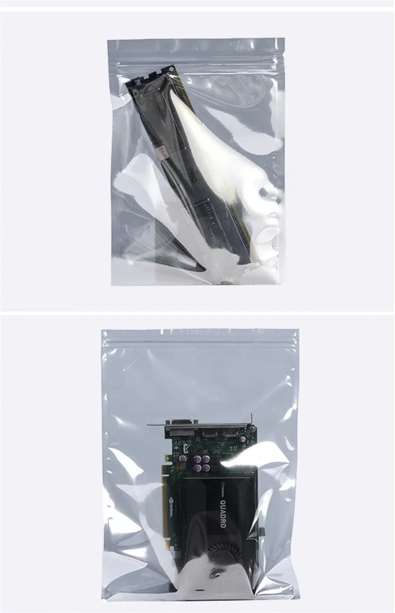 Transparent Anti-Static Shielding Bags – ESD Self-Sealing Pouches for Storage of Small Electronics & USB Accessories