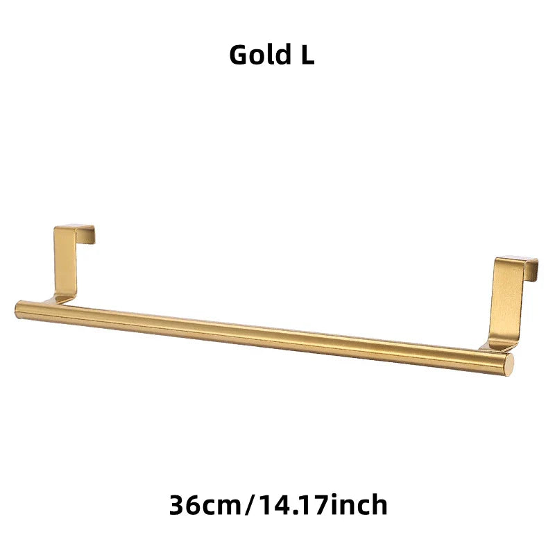 1/2pcs Over-Door Towel Rack – Stainless Steel Hanging Bar for Bathroom & Kitchen Cabinets, White & Black Shelf Hanger