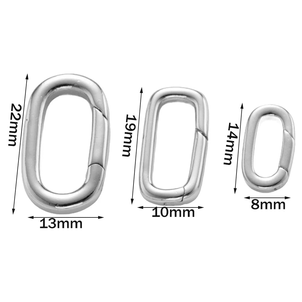 2PCS Gold Filled Oval Clasp - 14K/18K Spring Connector Carabiner for DIY Jewelry Necklace & Bracelet Making