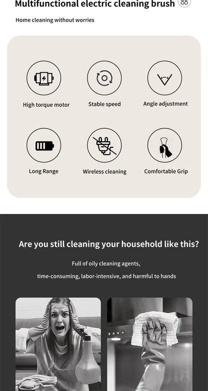 Wireless Electric Cleaning Brush – Multifunctional Rotating Brush for Bathroom, Window, Kitchen & Automotive