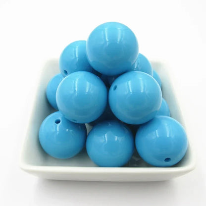 Acrylic Chunky Round Beads - 6mm to 20mm Solid Bubblegum Beads for DIY Handmade Jewelry & Craft Making