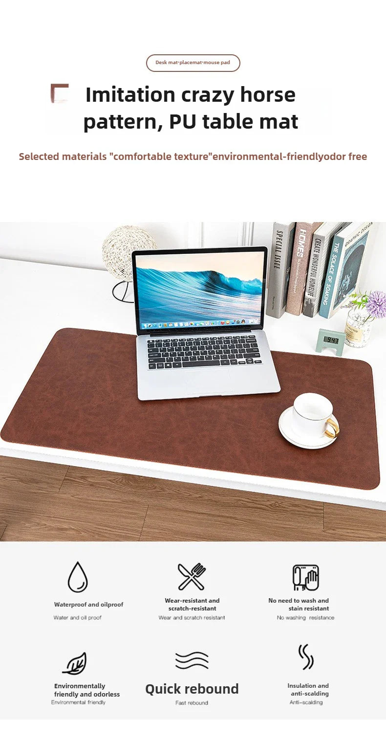 Waterproof PU Desk Pad – Large Non-Slip Mouse Pad & Keyboard Mat for Computer Laptop, Easy to Clean Protective Cover