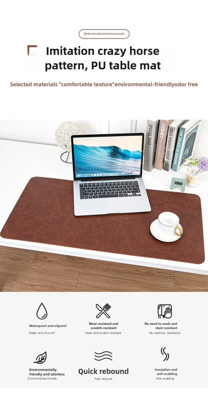 Waterproof PU Desk Pad – Large Non-Slip Mouse Pad & Keyboard Mat for Computer Laptop, Easy to Clean Protective Cover