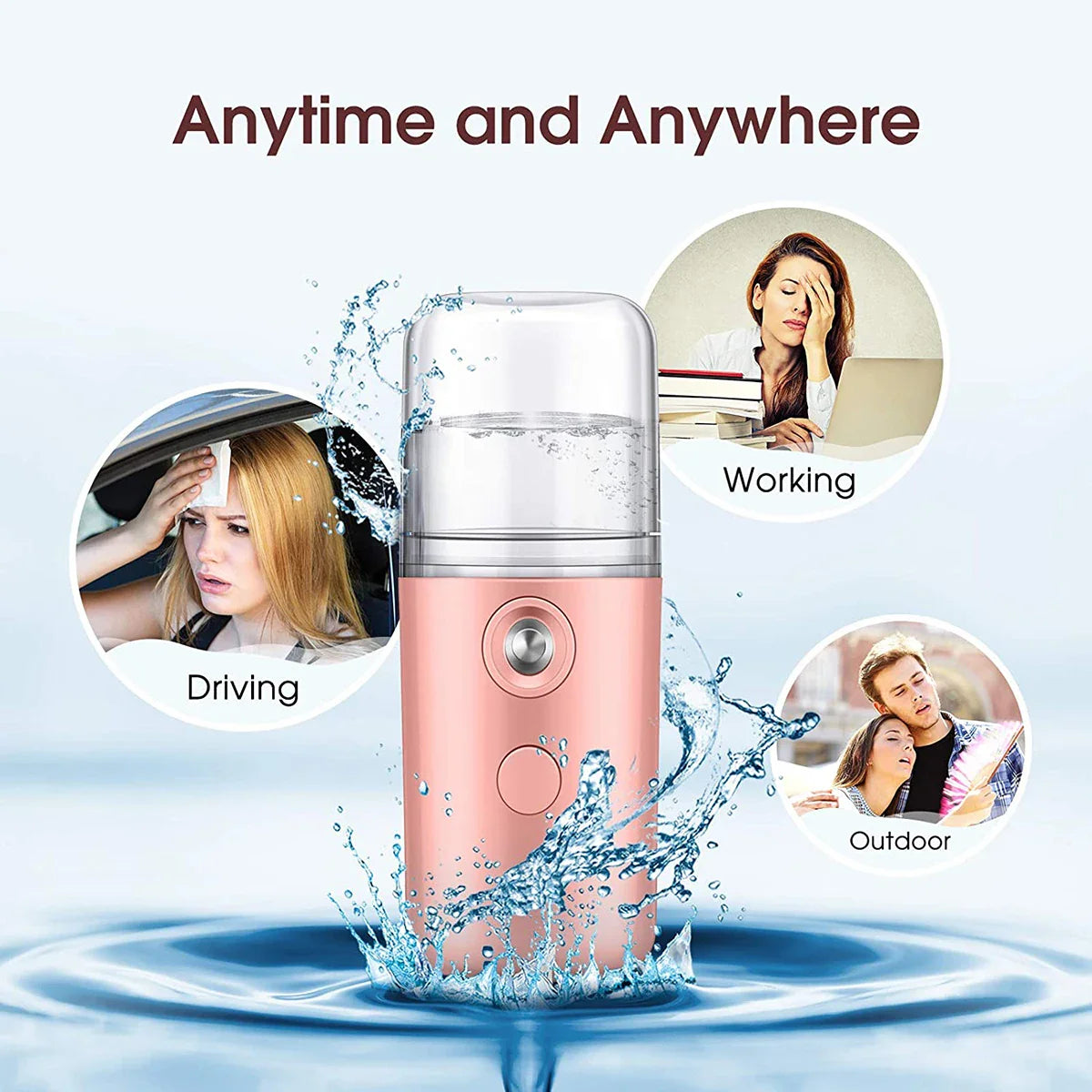 30ml Mini Humidifier – Portable and Rechargeable Facial Steamer, Wireless Nano Personal Face Hydrating Sprayer, Cool Mist Maker