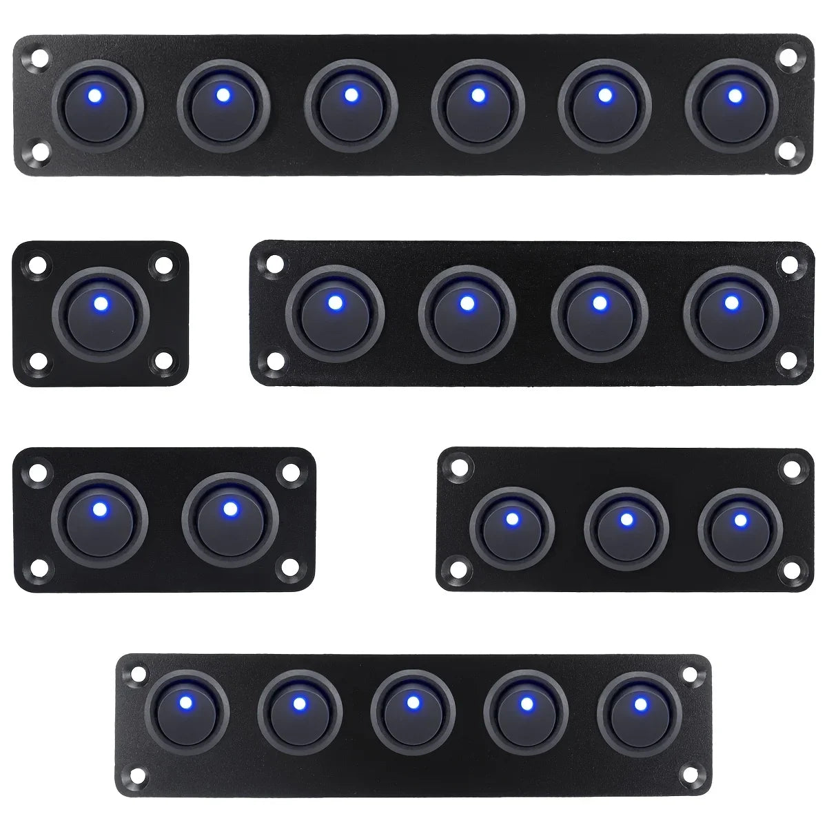 20A Blue Circular Joystick Switch Panel – 3-Pin Waterproof 12V for Cars, Trucks, Boats, RVs, Yachts