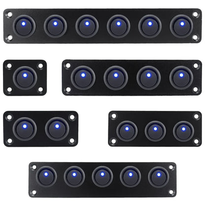 20A Blue Circular Joystick Switch Panel – 3-Pin Waterproof 12V for Cars, Trucks, Boats, RVs, Yachts
