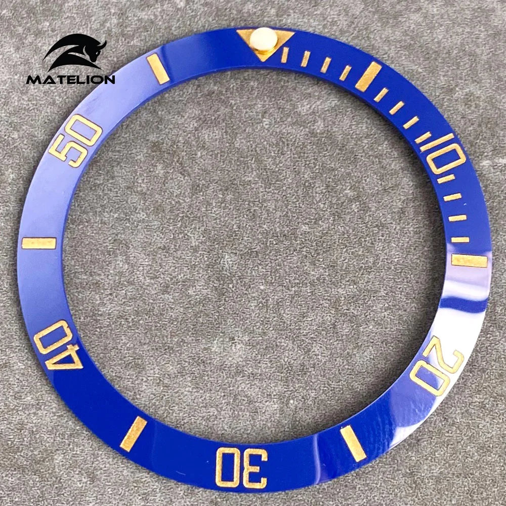 MATELION 38mm Ceramic Bezel Insert — Alloy Watch Ring for 40mm NH35/NH34 GMT Diving Watches