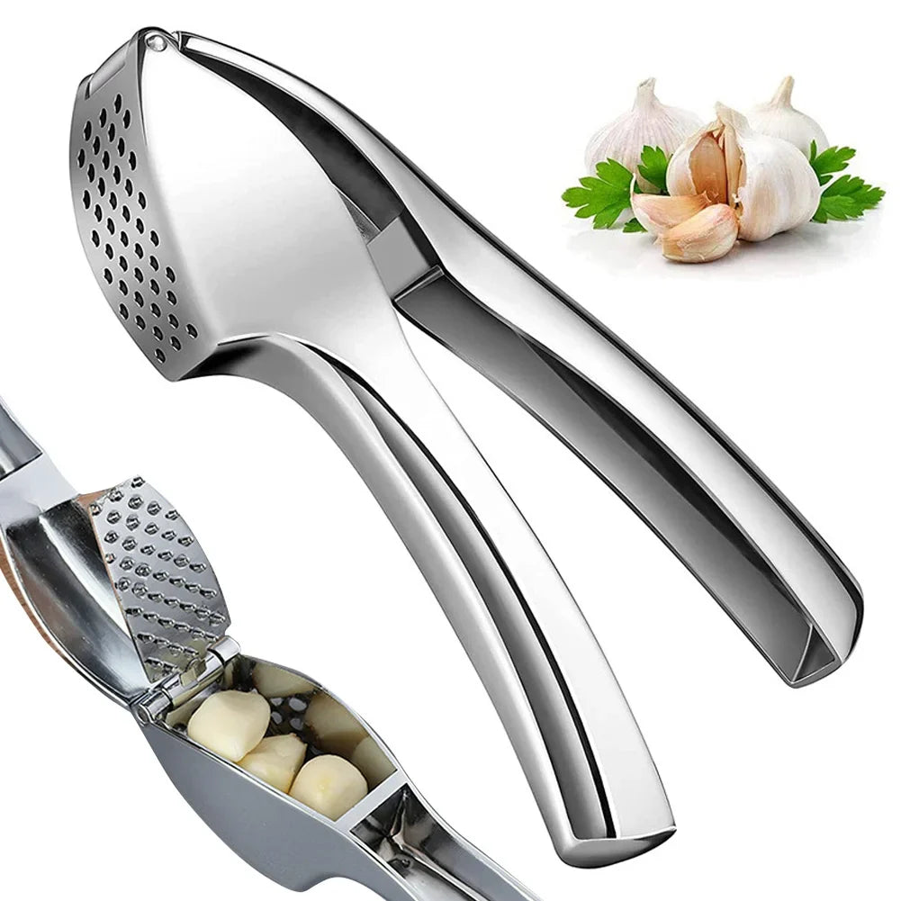 Detachable Metal Garlic Press – Easy to Squeeze & Clean Garlic Mincer Crusher Kitchen Tool