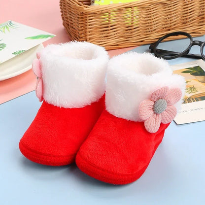 Newborn Baby Pompom Booties - Soft Warm Anti-Slip Shoes for Infants and Toddlers