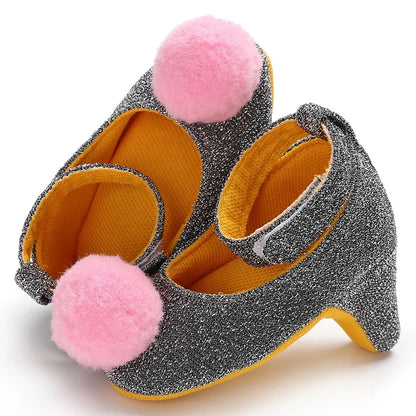 Newborn Baby Girl Princess Heels - Bow Party Crib Shoes for 0–5 Months