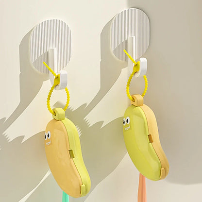 Banana-Shaped Toothbrush & Toothpaste Case – Silicone Dustproof Travel Holder for Camping & Home