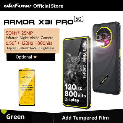 【World Premiere】Ulefone Armor X31 Pro 5G Rugged Smartphone – Android 14, 6.56” Display, 16GB+256GB, 64MP Night Camera, 6050mAh, NFC