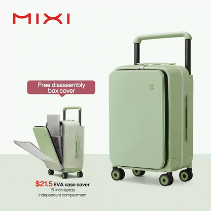 20-Inch Carry-On Suitcase - Wide Handle PC Luggage with Aluminum Frame for Men & Women Travel