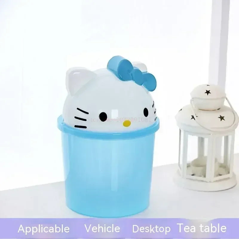 Sanrio Hello Kitty Kawaii Trash Can – Cute Dustbin for Bedroom & Living Room Garbage Disposal