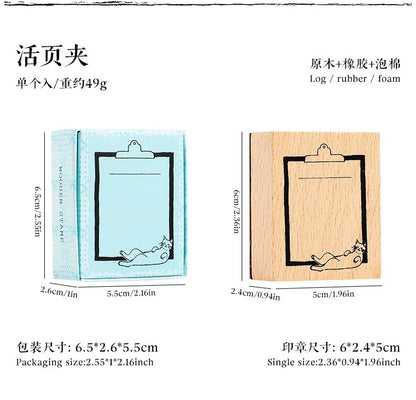 Cute Cat Wood Stamp Calendar – Daily & Monthly Planner Stamps for Journaling, Scrapbooking & DIY Crafts