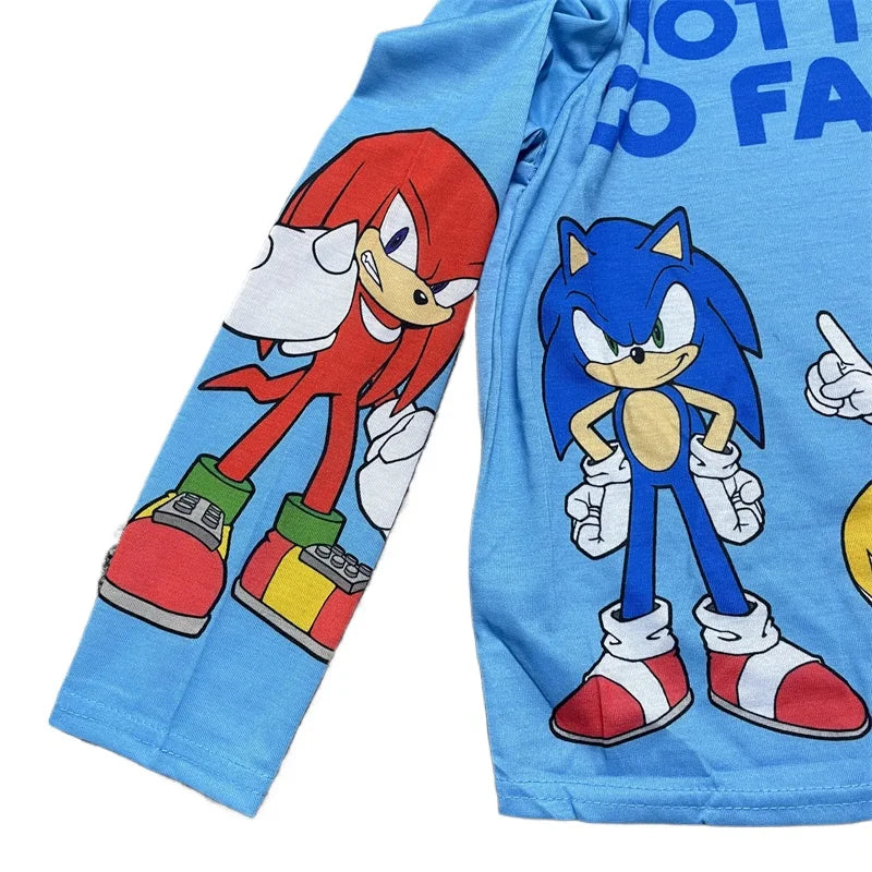 Sonic the Hedgehog Spring Kids Pajama Set – Boys’ Long Sleeve Sleepwear with Pants