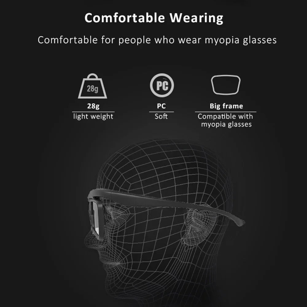 2025 DLP Link Active Shutter 3D Glasses – USB Rechargeable Eyewear for Home Cinema DLP Projectors (Not for All TVs)