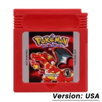 Pokemon GBC Game Cartridge — Red, Blue, Crystal, Gold, Green, Silver, Yellow 16-Bit for GB/SP