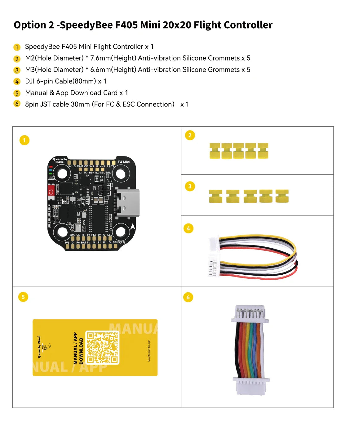 SpeedyBee F405 Mini Flight Controller + BLS 35A Mini V2 4-in-1 ESC — 20x20 for FPV Racing Drone