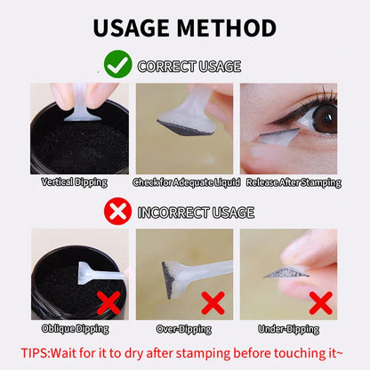 Waterproof Lower Eyelash Stamp Set - Easy-to-Use Quick Dry 2-in-1 Eye Liner with 0.01mm Tip & Ink for Lower Lashes