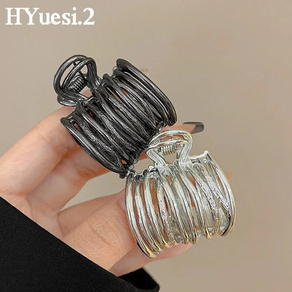 Fashion Irregular Metal Hair Claws - Nonslip Strong Holder for Women Girls' High Ponytail, Shark Buckle Hair Clip for Thick Long Hair