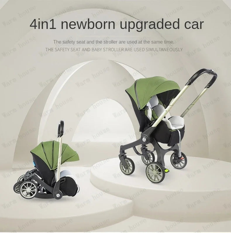 2025 New 4-in-1 Baby Stroller — Luxury Foldable Multifunctional Carriage & Portable Pram