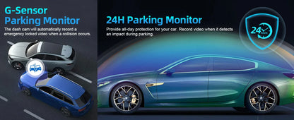 Aprilboy K6 4K WIFI Dash Cam - Front & Rear Dual Lens, 1080P Night Vision, Parking Monitor, Mini Car DVR