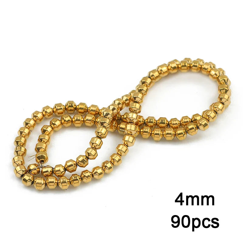 3A+ Retention Color Hematite Beads – Star & Heart Shapes, Gold-Plated Natural Stones for DIY Jewelry & Bracelets