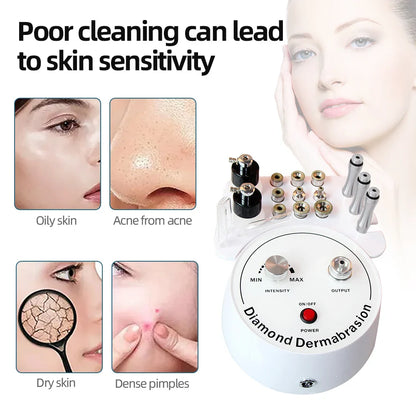 AOKO 3-in-1 Diamond Microdermabrasion Machine – Vacuum Suction & Water Spray Tool for Facial Moisturizing & Skin Exfoliation