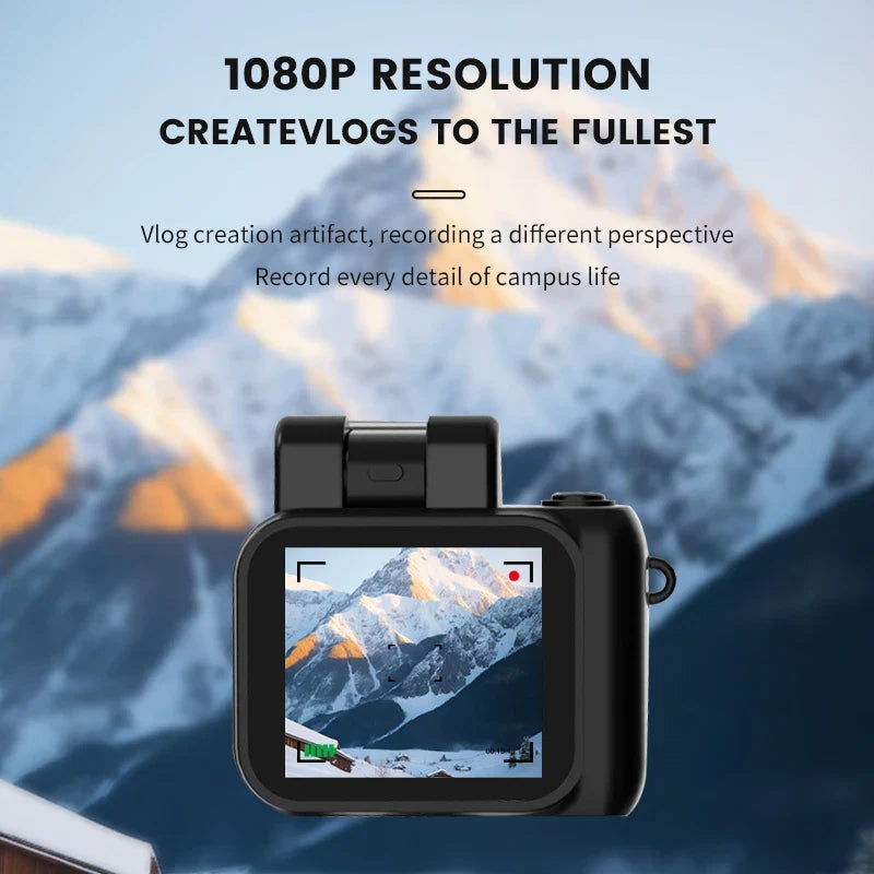 Y4000 Mini HD 1080p Camera – Portable Retro Digital Video Recorder with Screen, Flash Light & Battery Dock