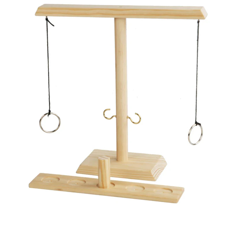 Ring Toss Game Set — Fast-Paced Wooden Board Game for Kids, Adults, Home, Outdoor, Party & Drinking Fun