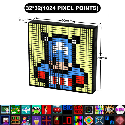 Bluetooth Pixel Digital Frame Smart LED Panel Display with APP Control Night Light Gaming Room Decor Pixel Art Lighting Frame