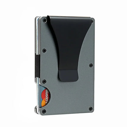 RFID Carbon Fiber Metal Wallet for Men – Slim Minimalist Card Holder, Thin Small Money Clip Purse