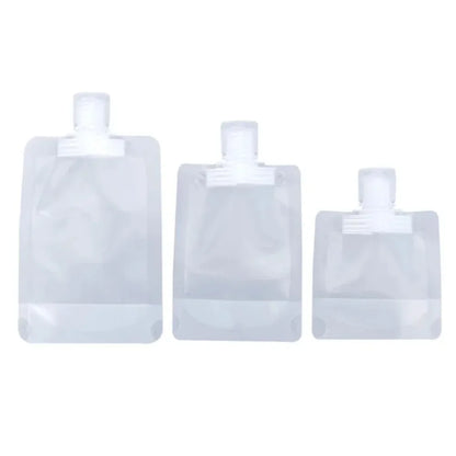 5pcs Travel Refillable Squeeze Bags — Empty Lotion, Shampoo, Conditioner & Cosmetic Storage Pouches for Toiletries