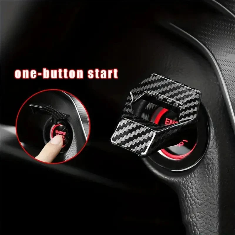 Car Engine Start/Stop Button Cover – Decorative Push Button Sticky Auto Accessory for Car Interior Styling