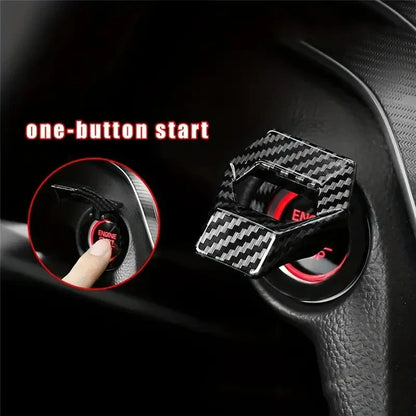 Car Engine Start/Stop Button Cover – Decorative Push Button Sticky Auto Accessory for Car Interior Styling