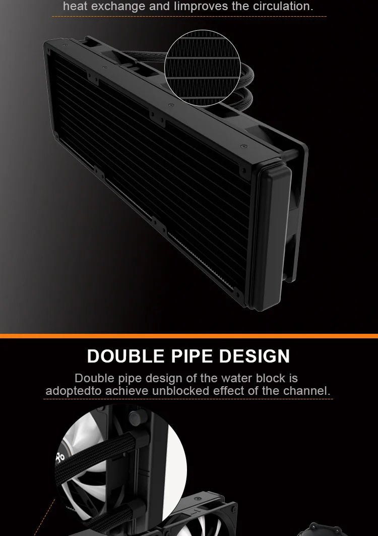 Aigo ACSE Water Cooling CPU Cooler – 120/240mm RGB Fan Liquid Heatsink Radiator for LGA 2066/2011/1151/1155/AM3+/AM4