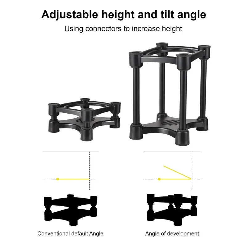 Desktop Speaker Stands – Removable Shock Absorber Monitor Audio Brackets for 5/6/8-Inch Speakers
