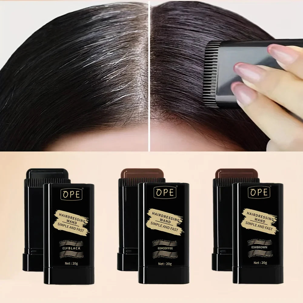 20g Quick Hair Dye Stick – Permanent Hair Color with Portable Applicator Brush for At-Home Touch-Ups