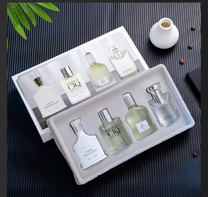 Brand Men's Perfume 100ml Gift Box - Four-Piece Set with Lasting Fragrance Body Spray, Fresh Plant Floral Scent and Pheromones