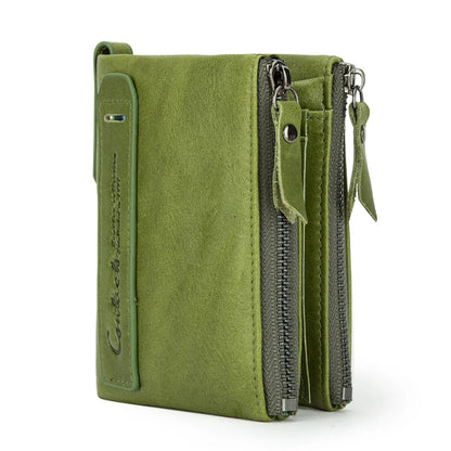 CONTACT'S Genuine Leather Short Wallet for Women — Luxury Designer Card & Coin Holder, Mini Money Clip Wallet with Free Shipping