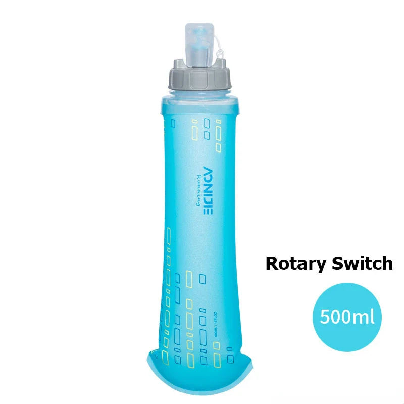 AONIJIE Soft Flask Water Bottle — 250ml/500ml Folding, Collapsible, TPU BPA-Free for Running Hydration Packs, Waist Bags & Vests (SD09/SD10)