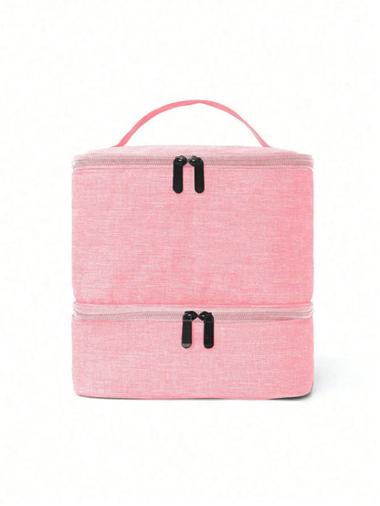 Women's Portable Double-Layer Nail Polish & Essential Oil Storage Bag – Multi-Function Organizer for Travel
