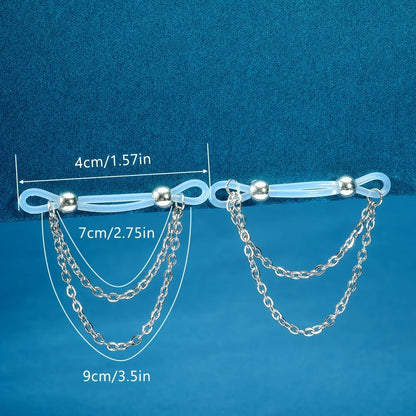 Adjustable Fake Nipple Rings - No-Pierce Acrylic Body Jewelry with Sparkling Accents for Parties & Events
