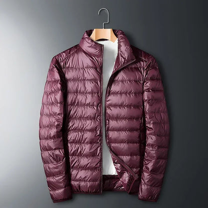 UETEEY Men’s Ultra-Light White Duck Down Jacket – Waterproof Casual Outdoor Padded Coat, Autumn Winter Lightweight