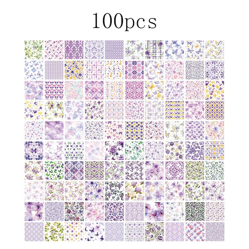 100 Pcs Vintage Multi-Style Writing Paper - Retro Stationery for Scrapbooking, Junk Journals & DIY Crafts
